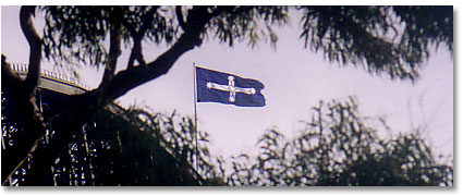 Eureka flag over Sydney Harbour